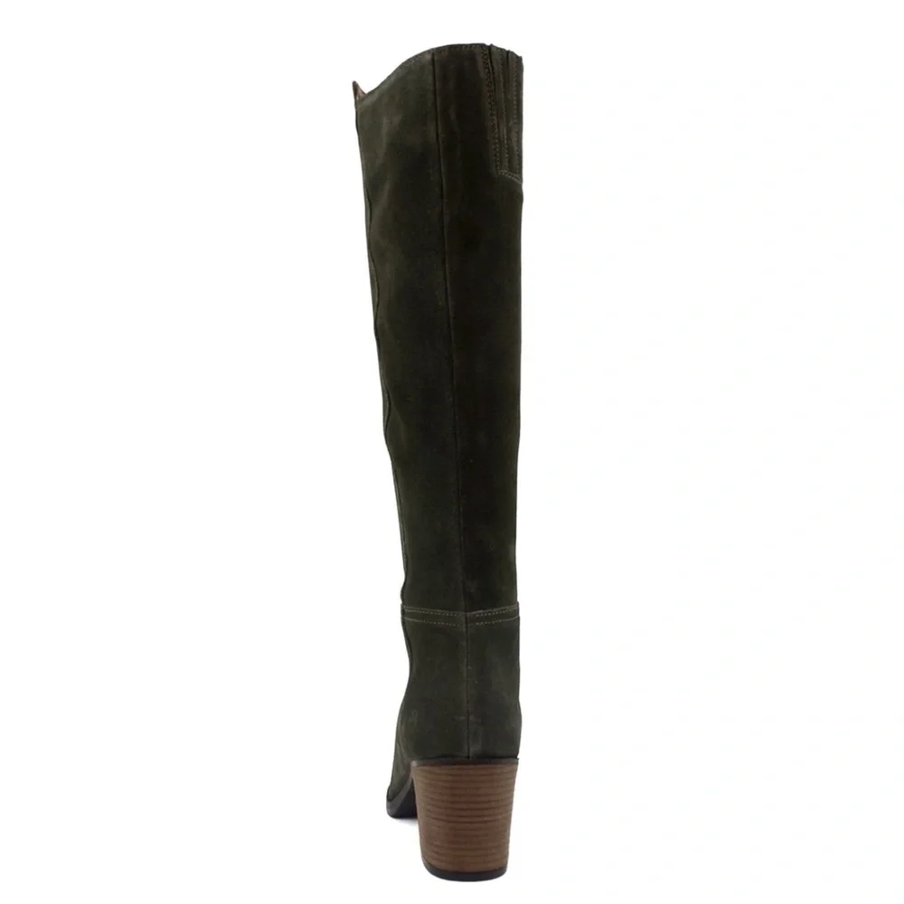 Lucky Brand Dark Green Suede Knee High Boots Size 9